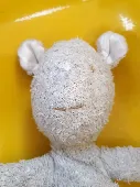 A beloved teddy bear that I bought my daughter before she was born.
He has been