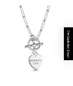 Silver heart t bar necklace. Engraved with the name Otis 24/09/24. Personal valu