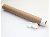 Cardboard poster Tube, brown with red caps, around 60-80 cm lomg
Writing on Tube