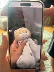 Child’s teddy comforter. Teddy head attached to small blankie. Very used and qui