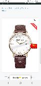 Brown leather strap watch with a silver edged watch face. Maurice Lacroix