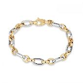 A two tone 9 ct gold bracelet 