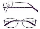 optical glasses, dark purple metal frame
