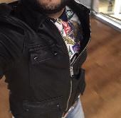 Lost black leather ‘allsaints’ men’s jacket. Has 6 pockets on the front. Black s