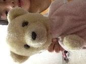 She is about 9 inches tall with a pale pink body and a pale yellow quite dirty h