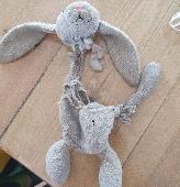 Well loved jellycat Bunny. Was white but now very grey. Has been repaired many t