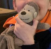 Small Jellycat monkey, quite worn. (Picture is with the blanket, which is remove