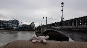 I've found a little lost stuffed Jellycat rabbit toy on the steps beside Batters