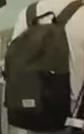 A dark green backpack with passport inside