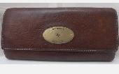 Dark brown long mulberry wallet