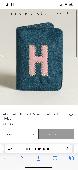 Left velvet H initial card holder with bank cards and ID on Northern Line headed
