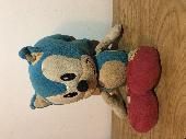 A clearly well-loved Sonic the Hedgehog was found in the food and drink area opp