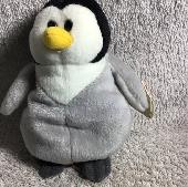 ty beanie grey penguin 5" old and a little ripped