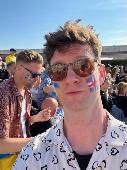 Lost brown / dark / yellow sunglasses, superdry, prescription on the grass edge 