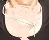 Open thin silver necklace alternating rigid and flexible parts with a small ring