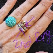 Lost my grandmother's ring. Ruby and diamond 18kt gold stack in a half moon shap