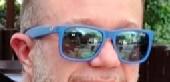 Ray-ban blue sun glasses, classic plastic ones with an inscription on the right 