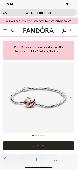Silver Pandora bracelet with rose gold heart and 4 very sentimental charms 