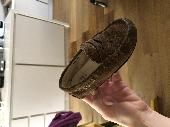 One lost brown suede junior Tod shoe in size 24. For left foot.
