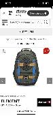 Lost on Bus: skater backpack by Element with boys overnight clothing inside. Bac