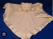 Lost Teddy Bear Blanket. Make - Katie Little Kidsline Cream Teddy, with bow arou
