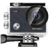 Akaso action camera (similar to a go pro) in a waterproof housing. Looks similar