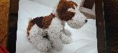 Stuffed white/black/brown dog lost on Ryanair flight ES2E2H Madrid to Liverpool.