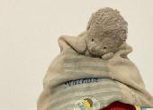 Lost my toddler's hedgehog comfort blanket. It is beige and has blue stripes. It