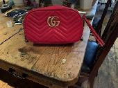 Red leather Gucci handbag